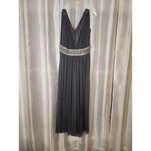 JS Collections Mother Of‎ Bride Dress Size 8 Sleeveless Pewter,sequin Band